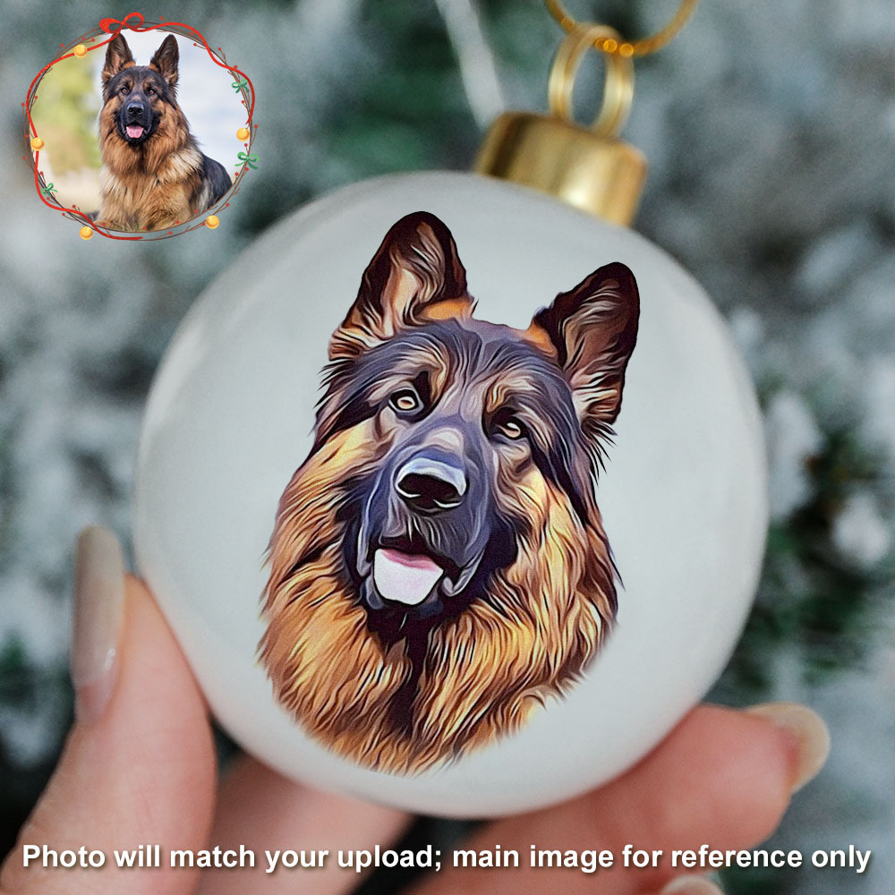 Personalized Pet Face Portrait Ornaments in Artfully Printed Hand-Painted Watercolor Style Custom Christmas Gift