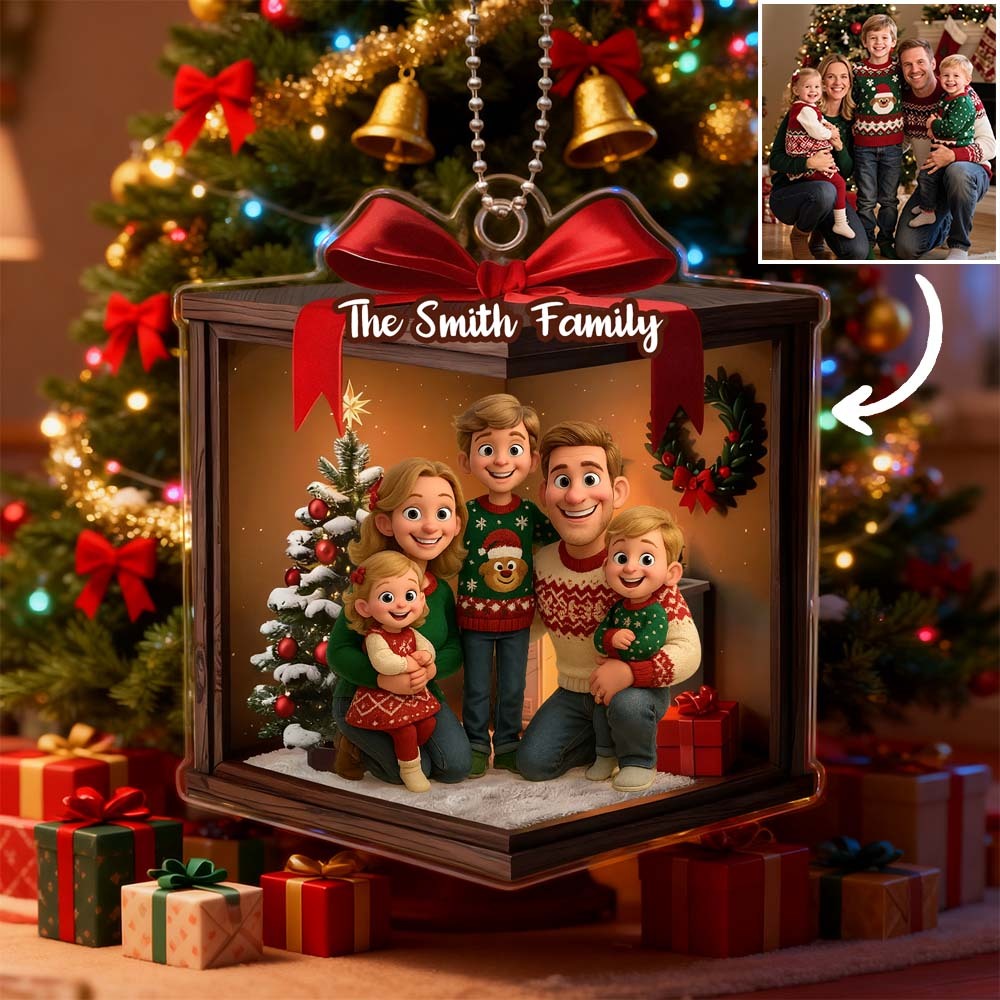 Custom Photo Acrylic Ornament - Personalized Christmas Birthday Gifts For Mom, Dad, Brother, Sister, Kids - Cherishing The Bond That Built Us - MyFaceUnderwearAU