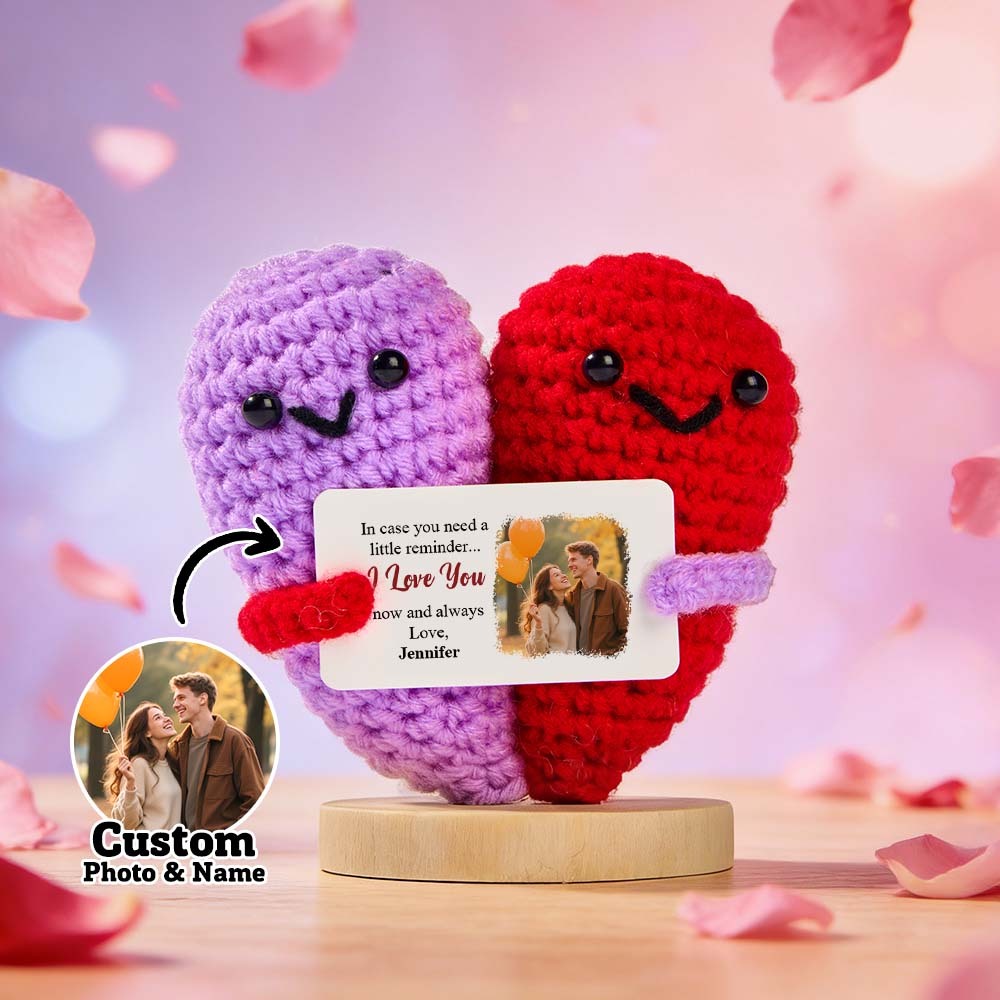 Custom Photo In Case You Need A Little Reminder - Personalized Doll Crochet With Custom Card - MyFaceUnderwearAU