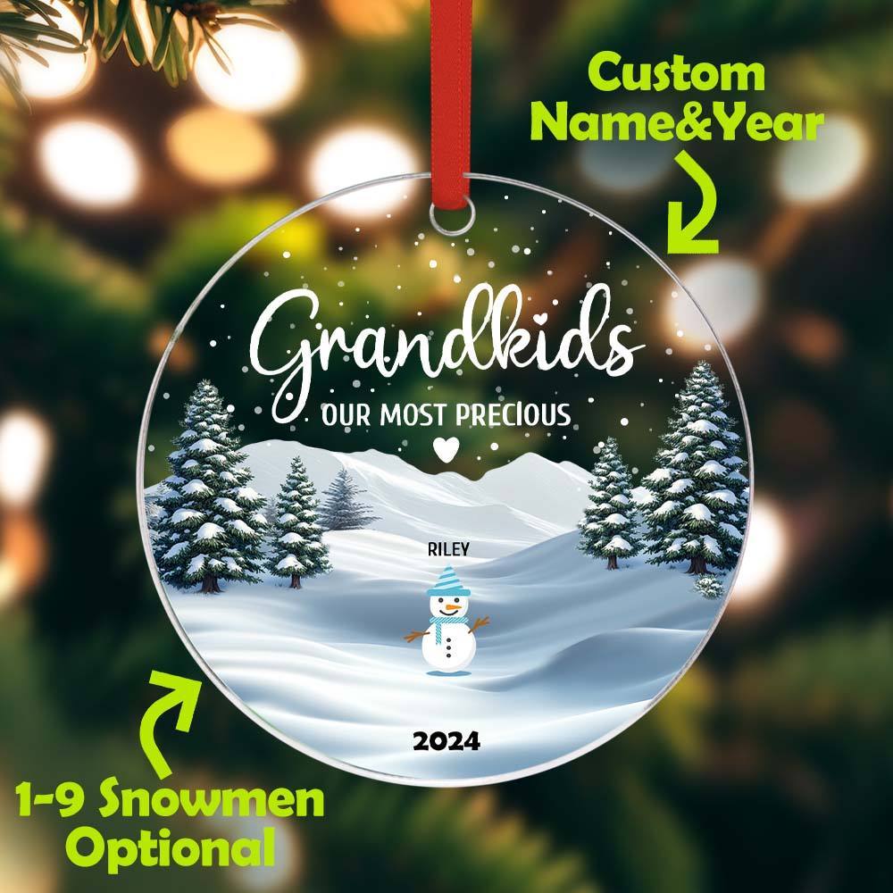 Personalized Snowman Ornament with Name Christmas Family Ornament for Christmas Gifts - MyFaceUnderwearAU