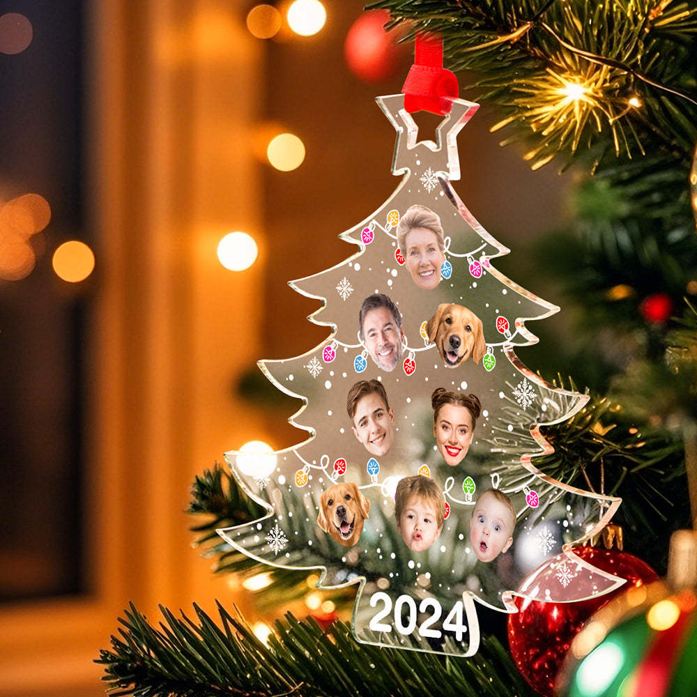 Personalized Photo Christmas Tree Family Ornament Funny Christmas Ornament Gift for Family - MyFaceUnderwearAU