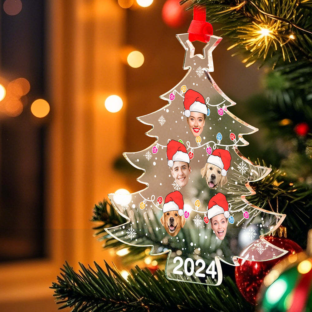 Personalized Family Photo Christmas Tree Ornament Christmas Decorate Gift for Family - MyFaceUnderwearAU