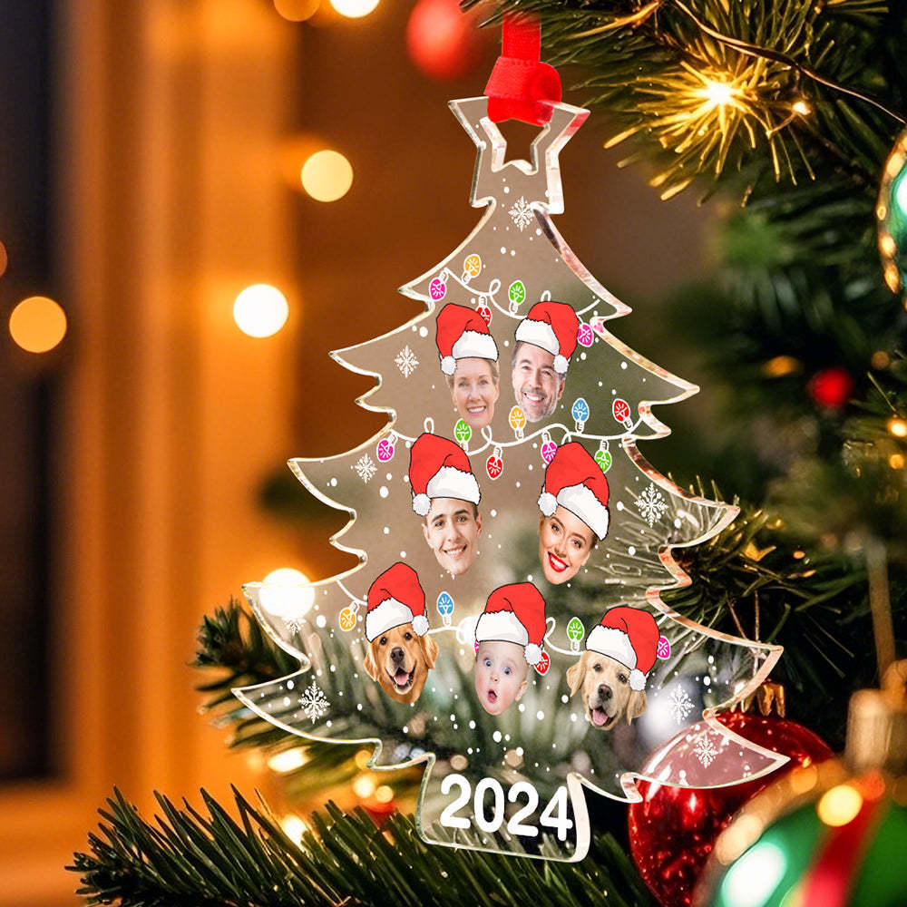 Personalized Family Photo Christmas Tree Ornament Christmas Decorate Gift for Family - MyFaceUnderwearAU