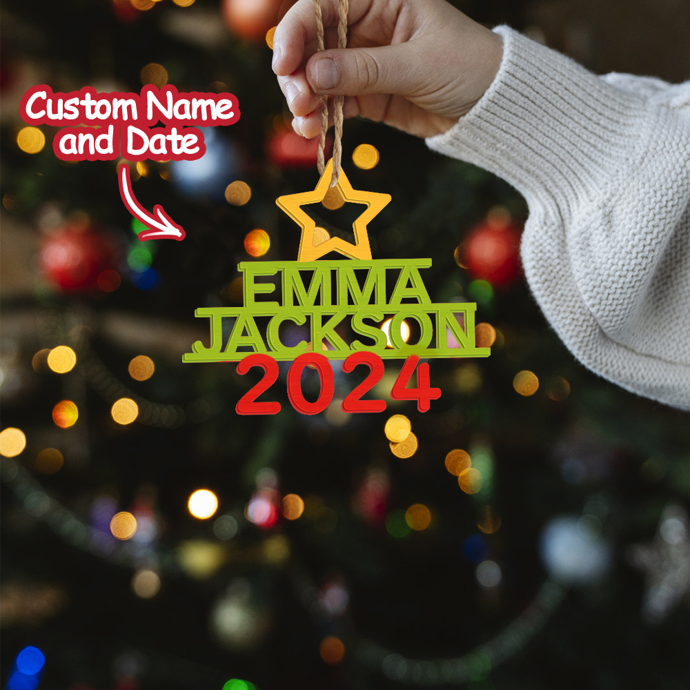 Personalized Family Name Christmas Ornament Christmas Tree Name Ornament Gifts Green - MyFaceUnderwearAU