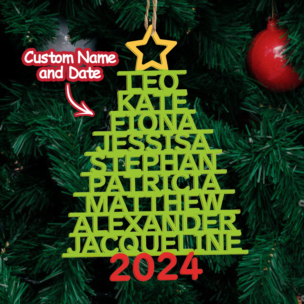 Personalized Family Name Christmas Ornament Christmas Tree Name Ornament Gifts Yellow - MyFaceUnderwearAU