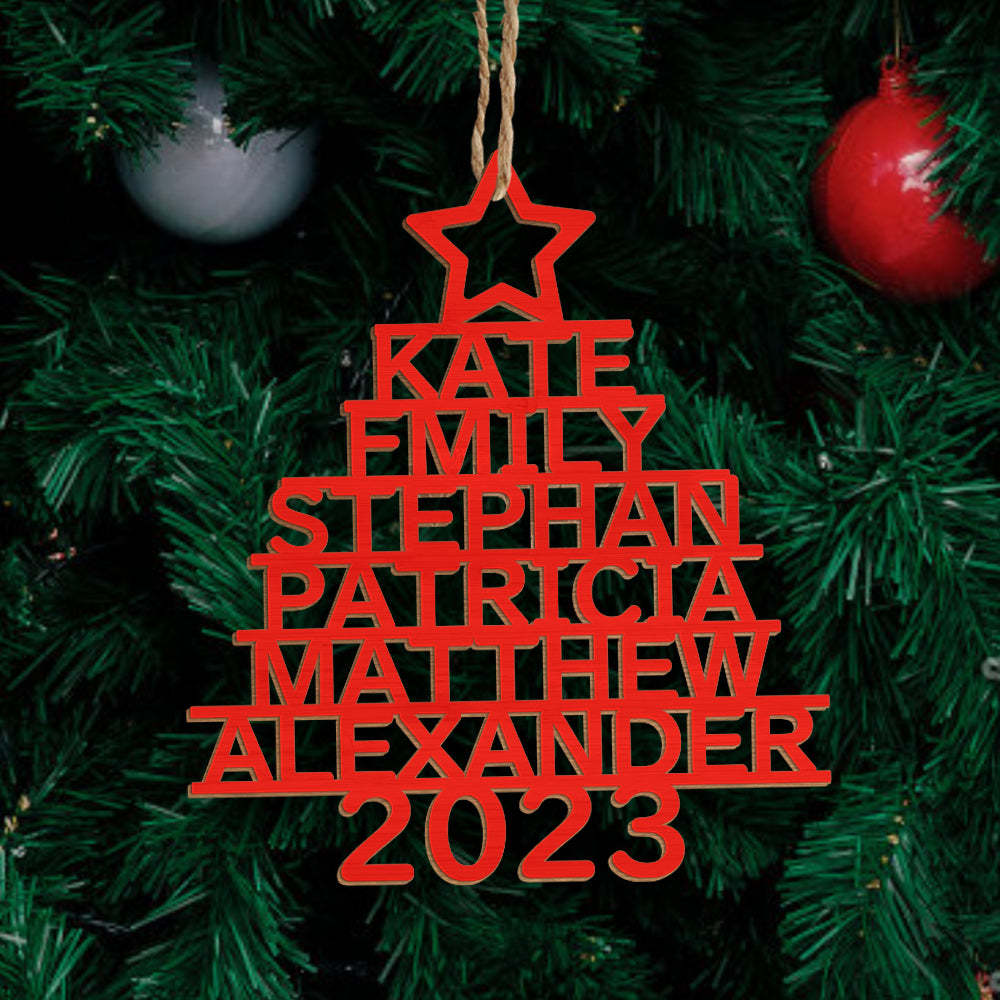 Personalized Family Name Christmas Ornament Christmas Tree Name Ornament Gifts Yellow - MyFaceUnderwearAU