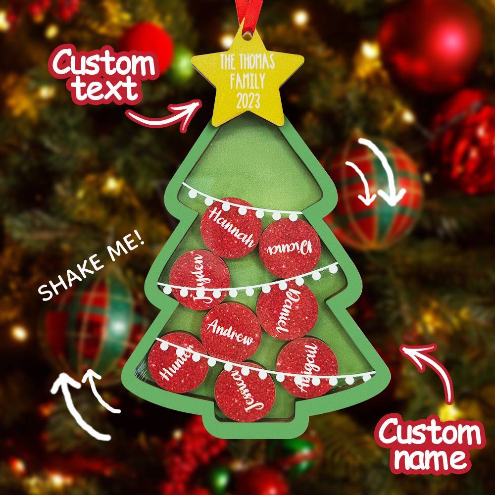 Personalized Name Christmas Shaker Ornament Custom Xmas Family Shaker Ornaments Unique Christmas Gifts - MyFaceUnderwearAU