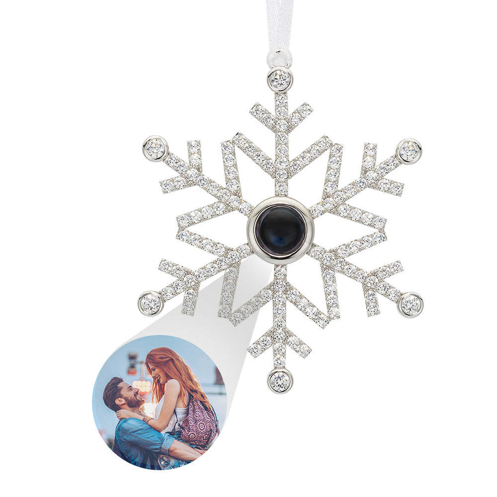 Personalized Projection Ornament Custom Photo Snowflake Picture Ornament Gifts - MyFaceUnderwearAU