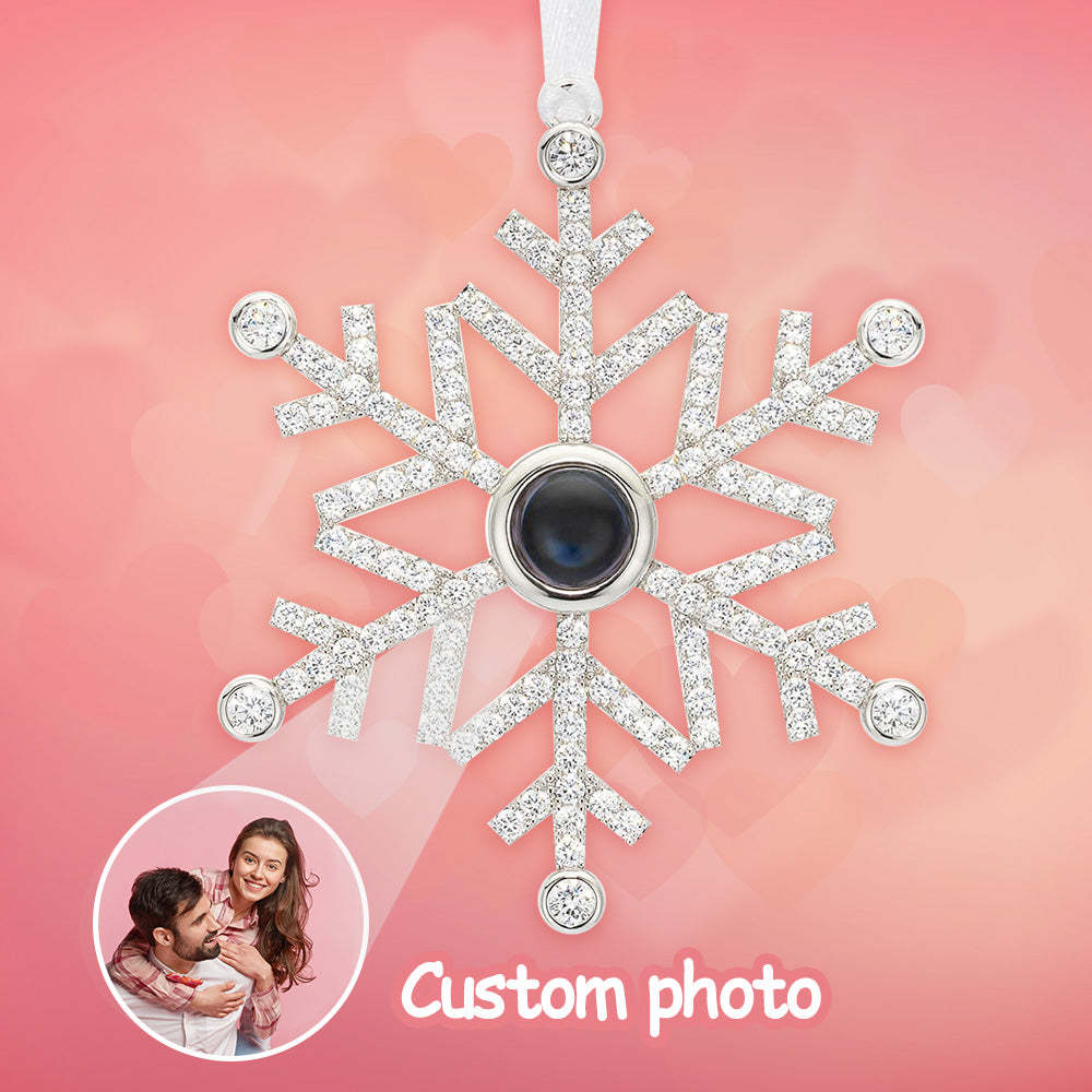 Personalized Projection Ornament Custom Photo Snowflake Picture Ornament Gifts - MyFaceUnderwearAU