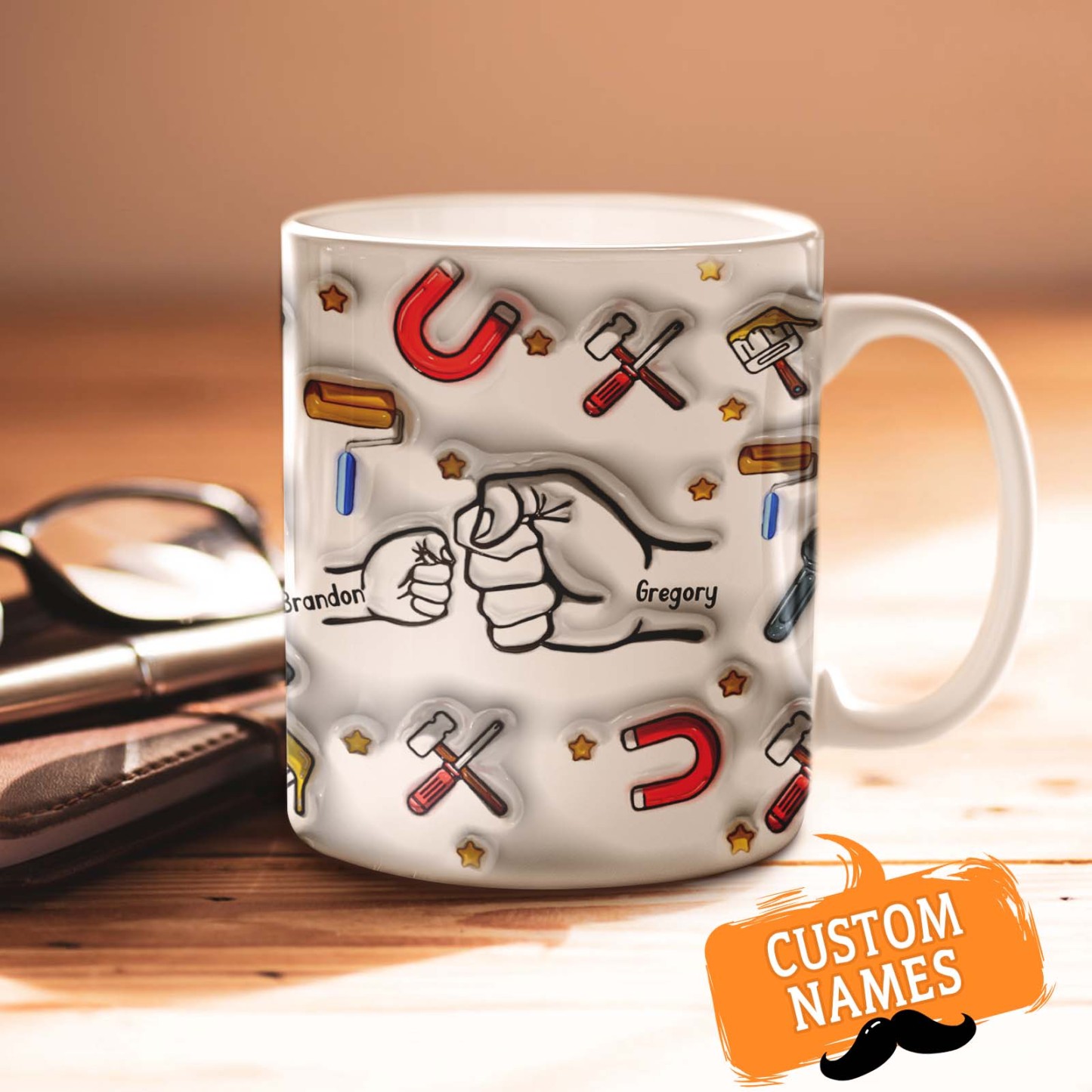 Personalized Custom 3D Inflated Effect Printed Mug Father's Day Gifts - GiftLabau