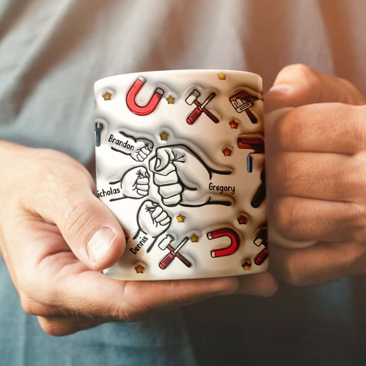 Personalized Custom 3D Inflated Effect Printed Mug Father's Day Gifts - GiftLabau