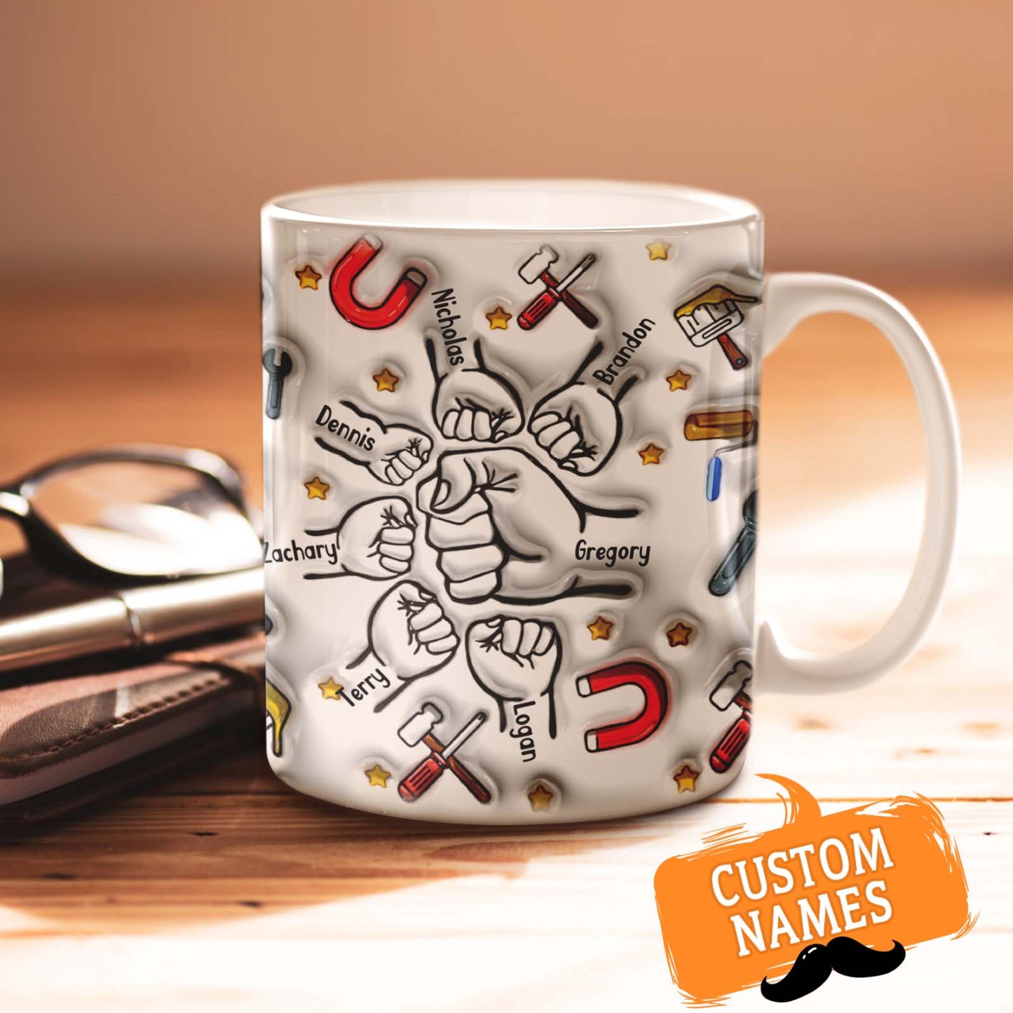 Personalized Custom 3D Inflated Effect Printed Mug Father's Day Gifts - GiftLabau