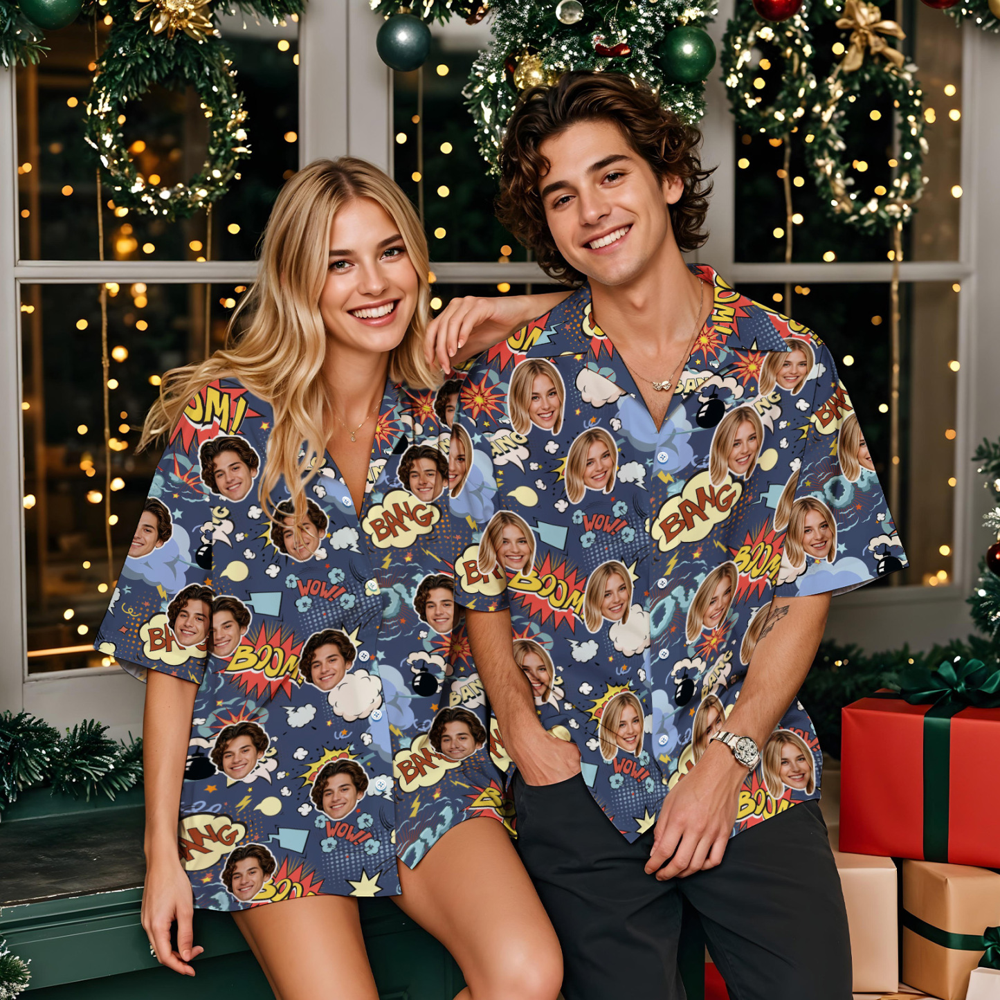 Custom Face Hawaiian Shirt Colorful Hawaiian Shirt Patchwork Pattern Style Shirt - MyFaceUnderwearAU