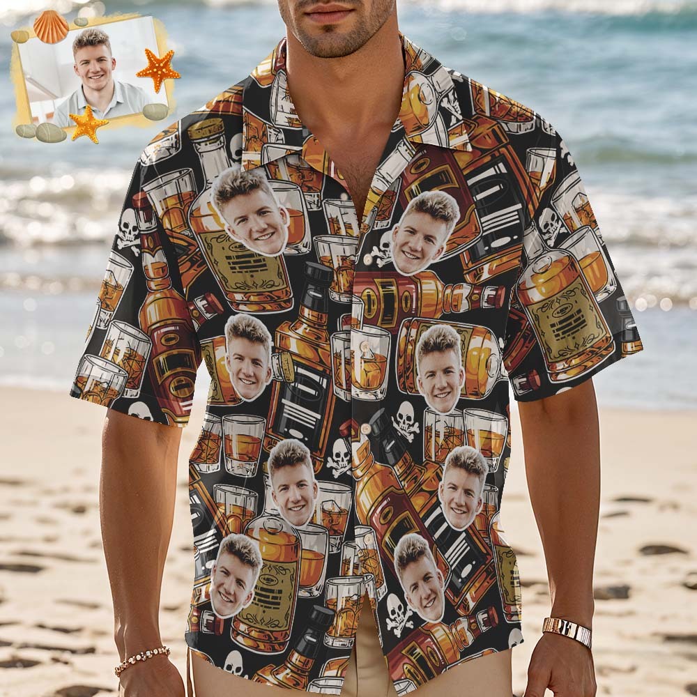 Personalized Fathers Day Hawaiian Shirt Custom Face Photo Shirt Dad Rocket Hawaiian Shirt Gift - MyFaceUnderwearAU