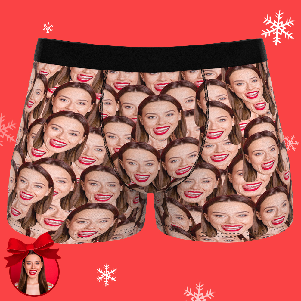 Men's Custom Mash Face Boxer Shorts Christmas Gift 