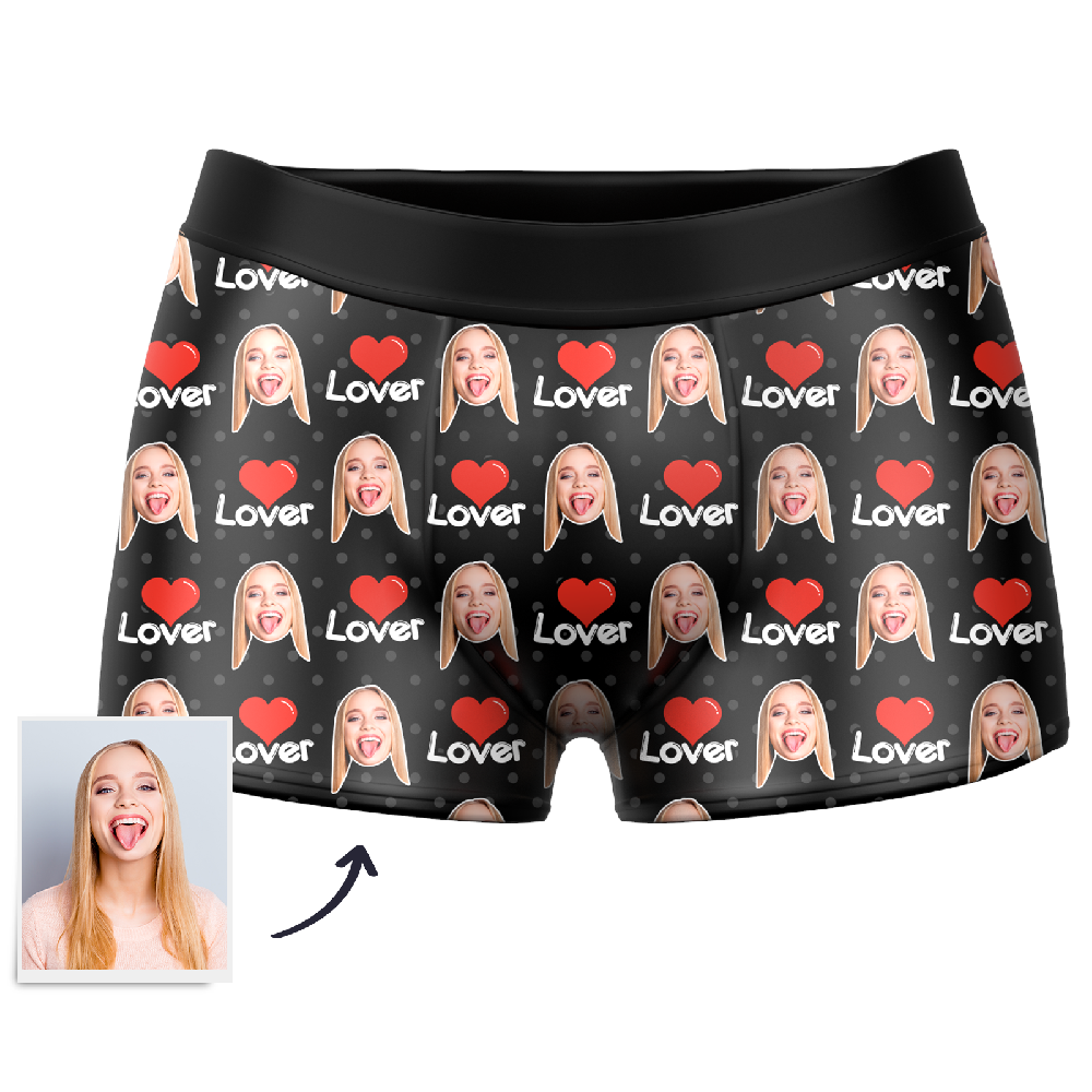 Men's Custom Face Colorful Boxer 3D Online Preview - Love