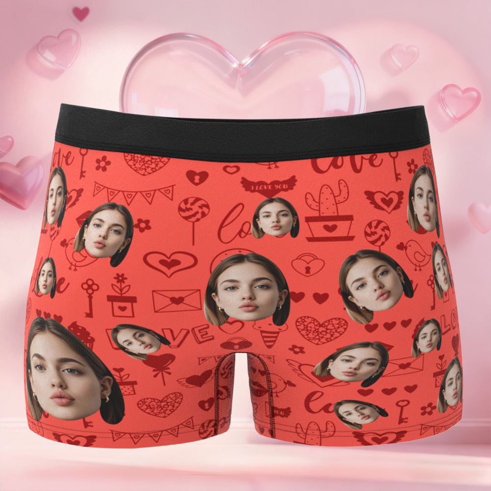 Valentine's Gifts Custom Face Men's Underwear Personalized Boxer Briefs Gifts for Him Multi Designs - MyFaceUnderwearAU