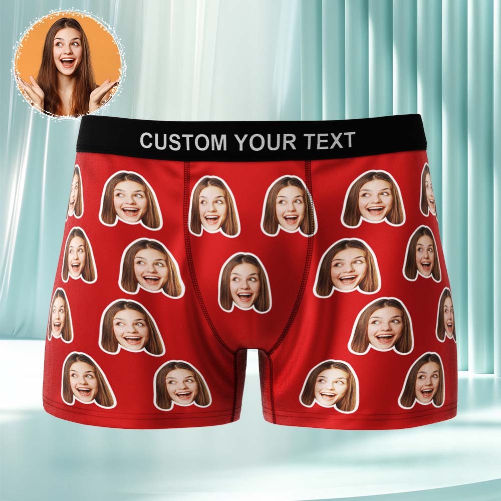 Custom Face Underwear Men's Boxer Briefs Personalized Photo Boxers Breathable Ice Silk - MyFaceUnderwearAU