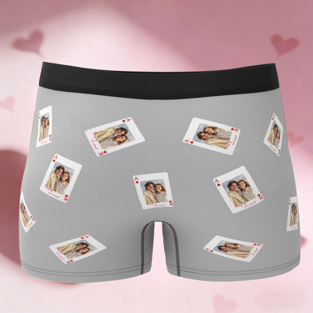 Valentine's Gifts Custom Photo Men's Underwear Personalised King Queen Boxer Briefs - MyFaceUnderwearAU