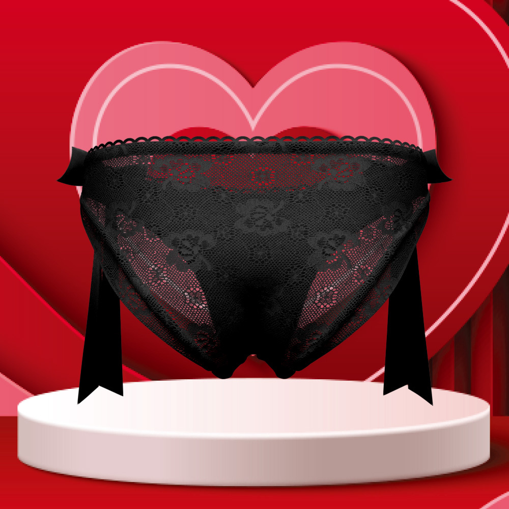 CustomLace Bow Panties Personalized Name Panties Translucent Lace Panties  Gift For Valentine - MyFaceUnderwearAU