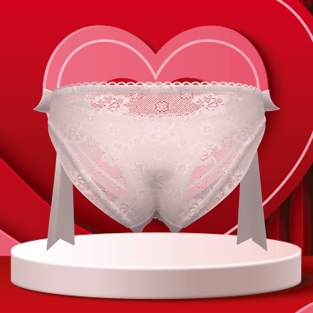CustomLace Bow Panties Personalized Name Panties Translucent Lace Panties  Gift For Valentine - MyFaceUnderwearAU