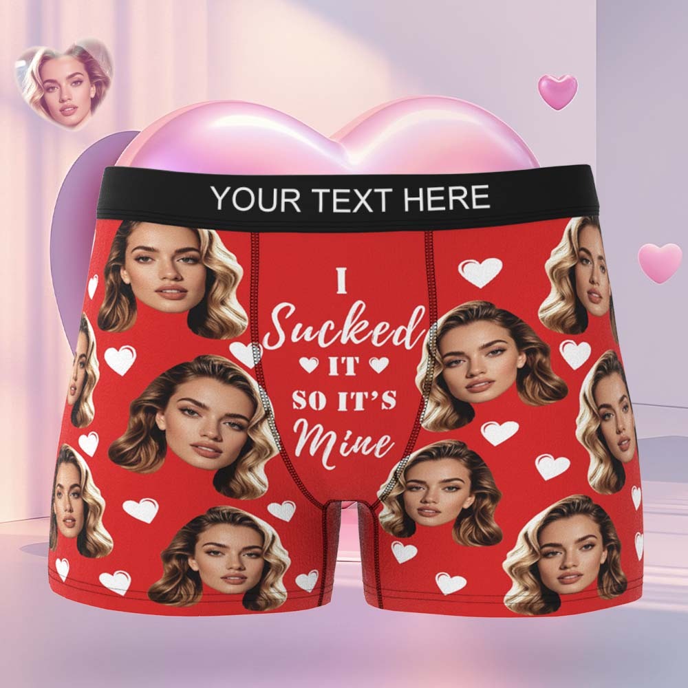 Personalised Funny Big Face Custom Waistband Text Boxer Gift For Men-it's Mine - MyFaceBoxer