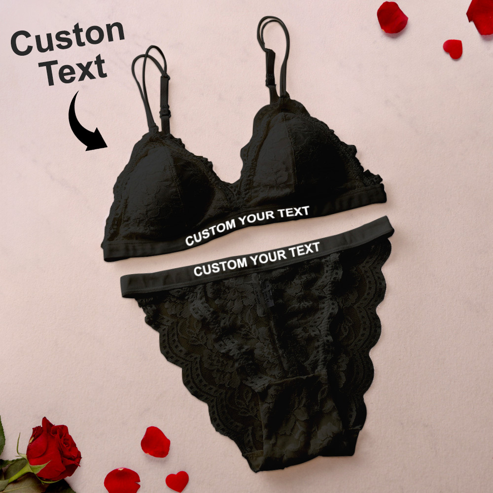 Custom Thong and Bra Set Personalized Name Thong