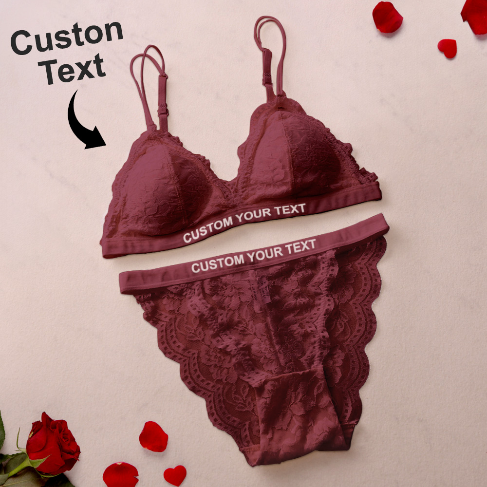Custom Thong and Bra Set Personalized Name Thong