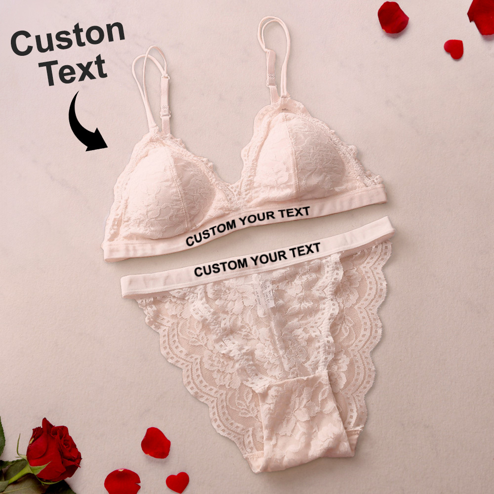 Custom Thong and Bra Set Personalized Name Thong