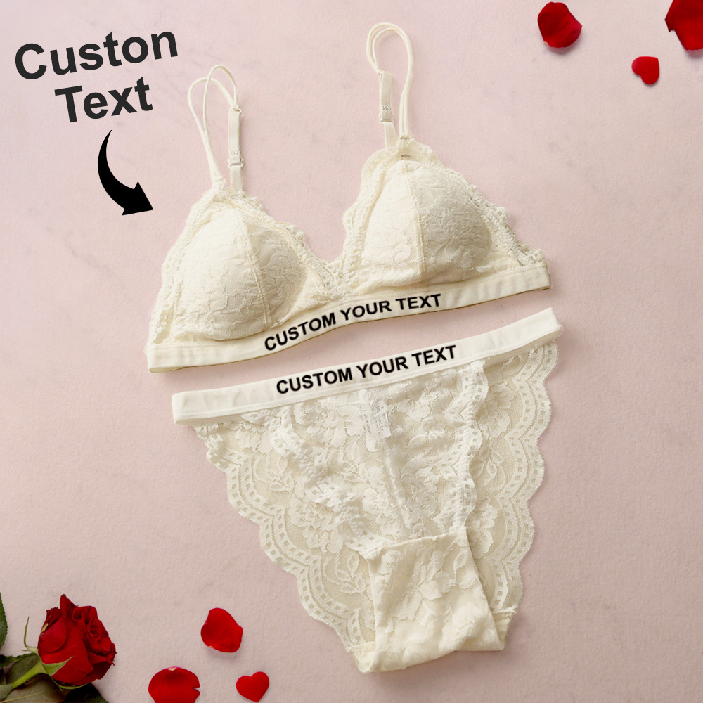 Custom Thong and Bra Set Personalized Name Thong