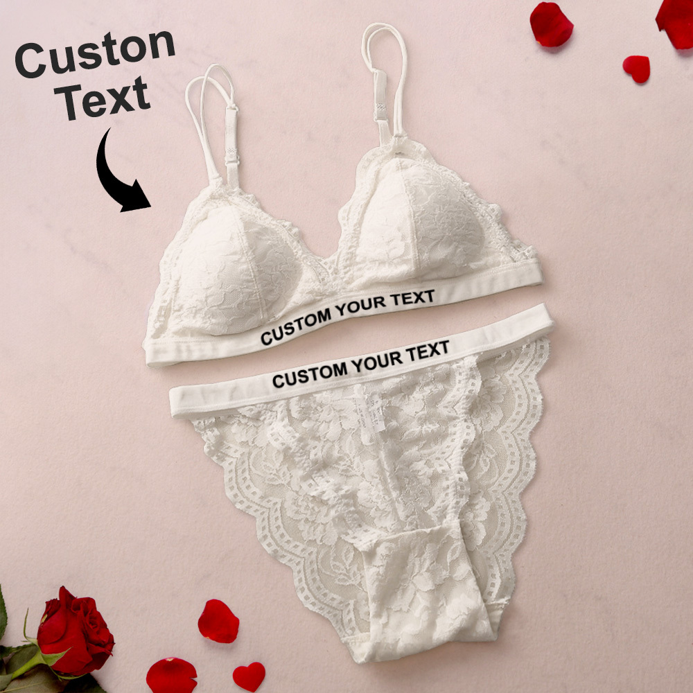 Custom Thong and Bra Set Personalized Name Thong