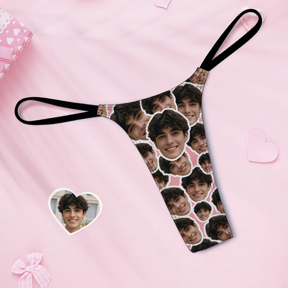 Custom White Thongs Face Mash Photo Panties Funny Underwear Briefs Valentine Gifts Idea - MyFaceUnderwearAU
