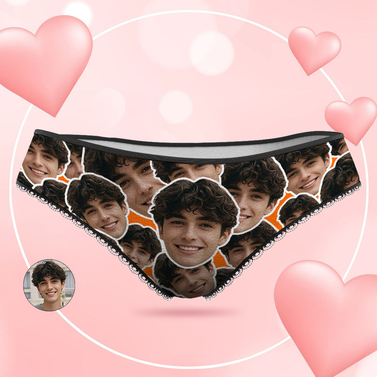 Custom Orange Face Mash Photo Panties Funny Underwear Briefs Valentine Gift For Her