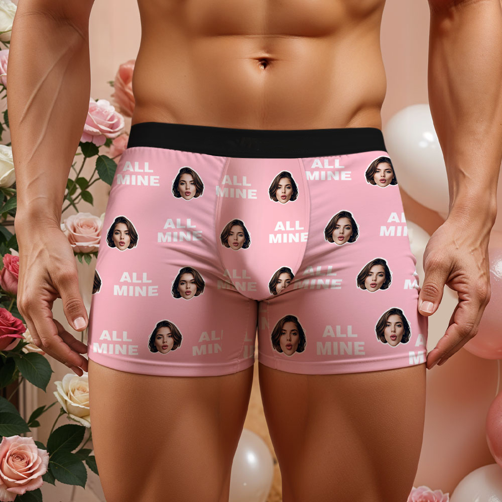 Custom Men's Face Boxer All Mine Face Boxer Briefs Personalized Face Boxer Briefs Valentine's Day Underwear Gift - MyFaceUnderwearAU