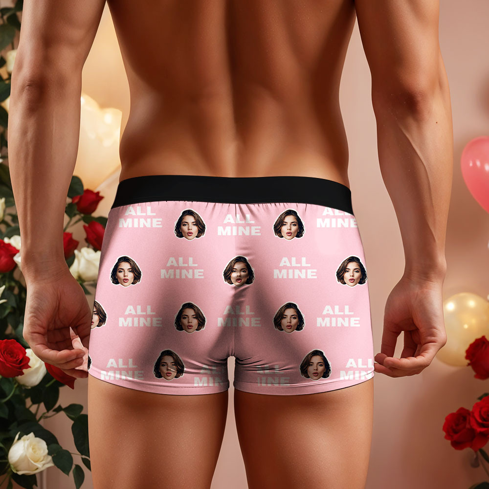 Custom Men's Face Boxer All Mine Face Boxer Briefs Personalized Face Boxer Briefs Valentine's Day Underwear Gift - MyFaceUnderwearAU