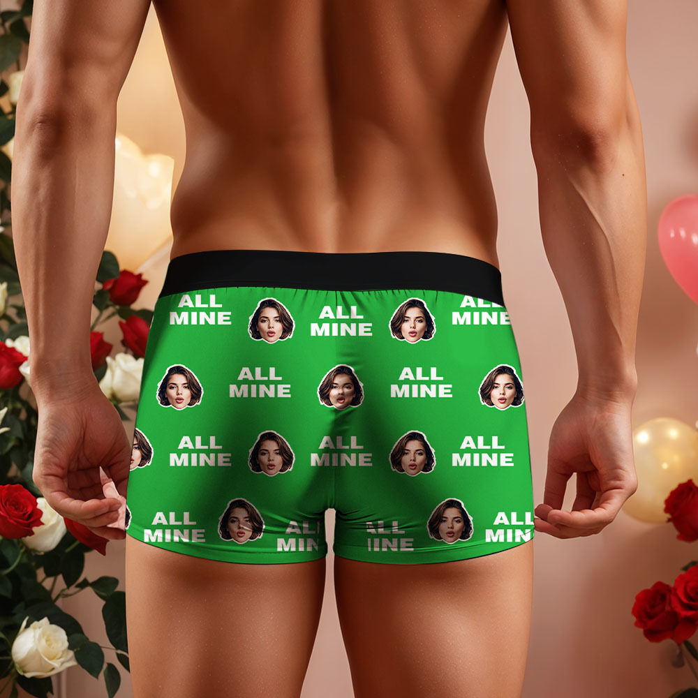 Custom Men's Face Boxer All Mine Face Boxer Briefs Personalized Face Boxer Briefs Valentine's Day Underwear Gift - MyFaceUnderwearAU