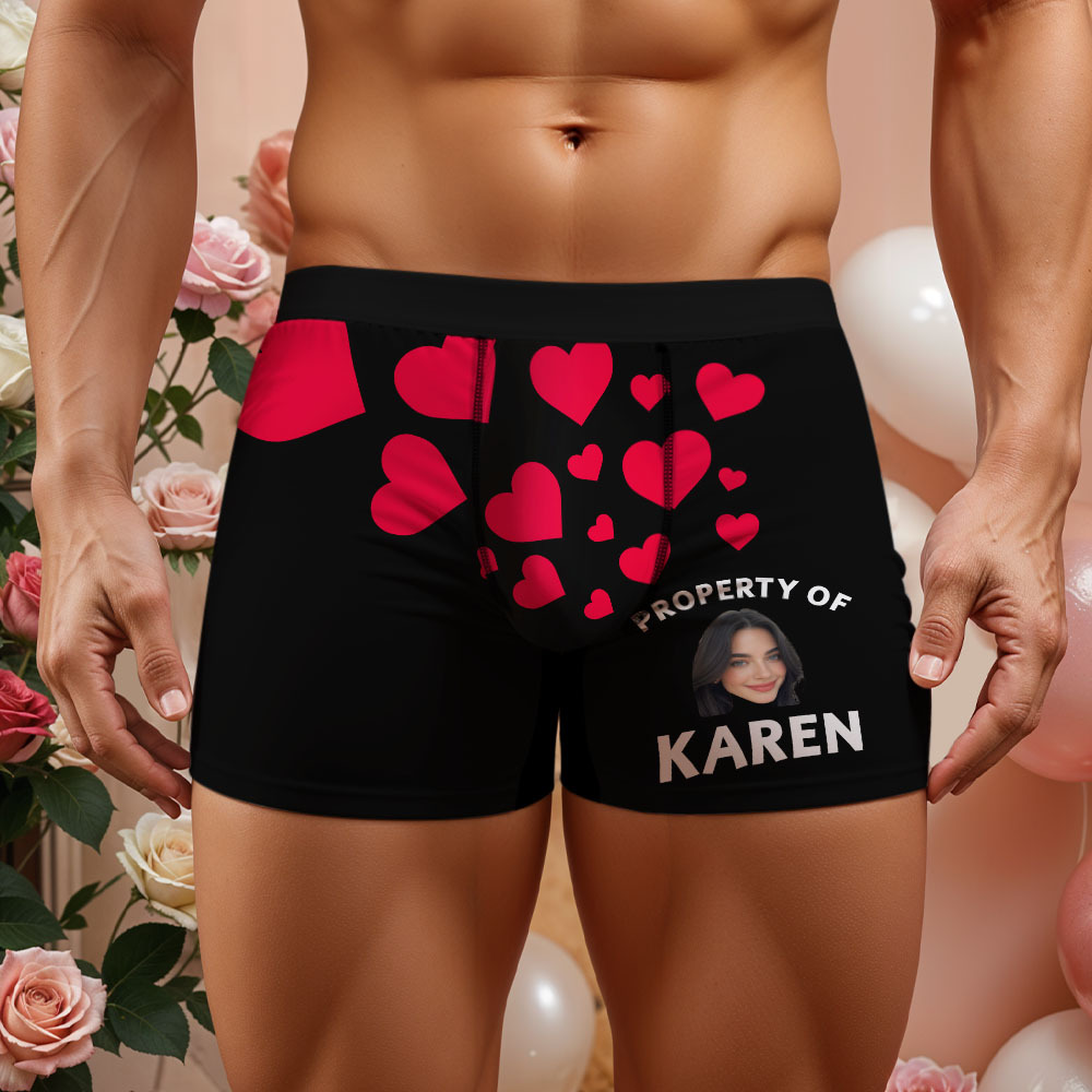 Custom Face Men's Boxer Love And Lips Underwear Gifts for Husband Boxer Gift Idea - MyFaceUnderwearAU