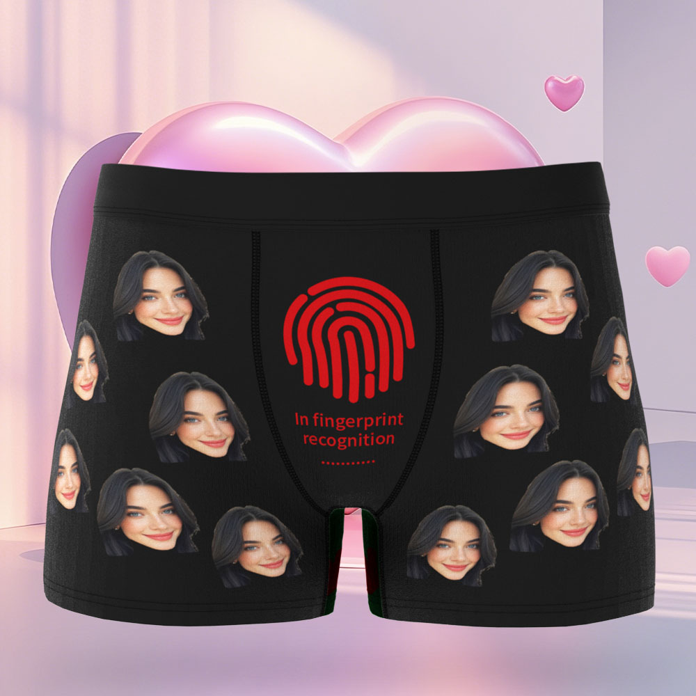 Custom Face Men's Boxer In Fingerprint Recognition Underwear Gifts for Husband Boxer - MyFaceUnderwearAU