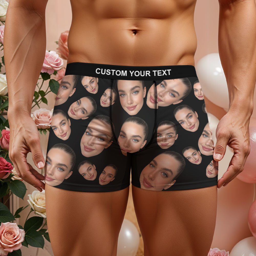 Men's Customized Face Boxer Personalised Photo Boxer Underwear For Husband Boyfriend - MyFaceUnderwearAU