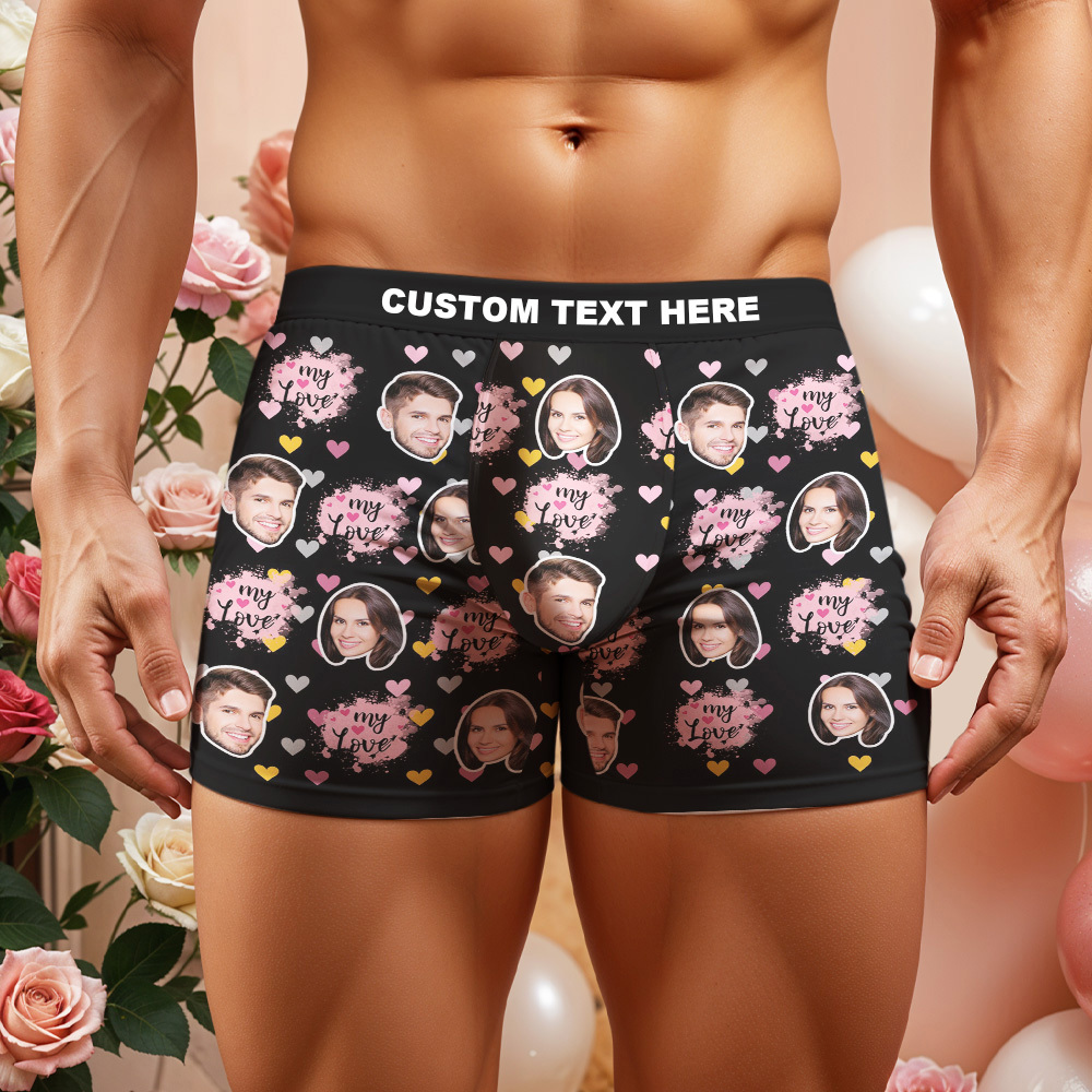 Custom Boxer Customized Photo Boxer Personalised Face Boxer My Love Gift For Him - MyFaceUnderwearAU