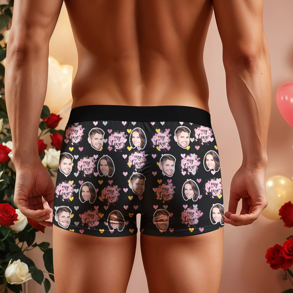 Custom Boxer Customized Photo Boxer Personalised Face Boxer My Love Gift For Him - MyFaceUnderwearAU
