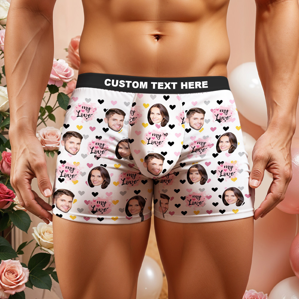 Custom Boxer Customized Photo Boxer Personalised Face Boxer My Love Gift For Him - MyFaceUnderwearAU
