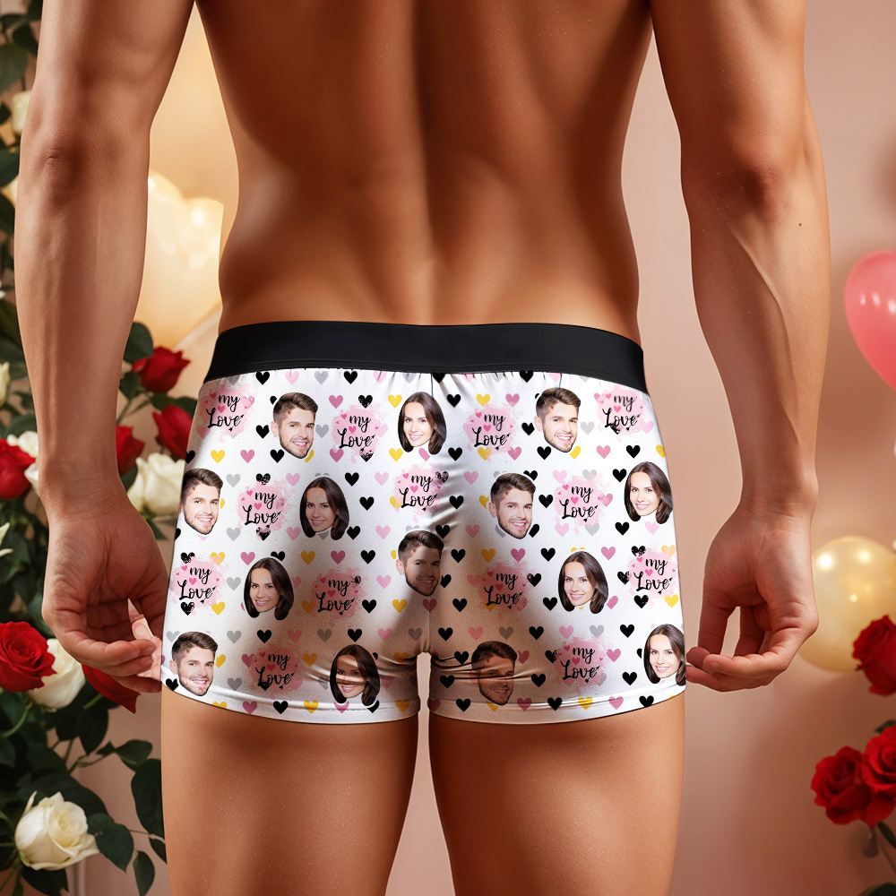 Custom Boxer Customized Photo Boxer Personalised Face Boxer My Love Gift For Him - MyFaceUnderwearAU
