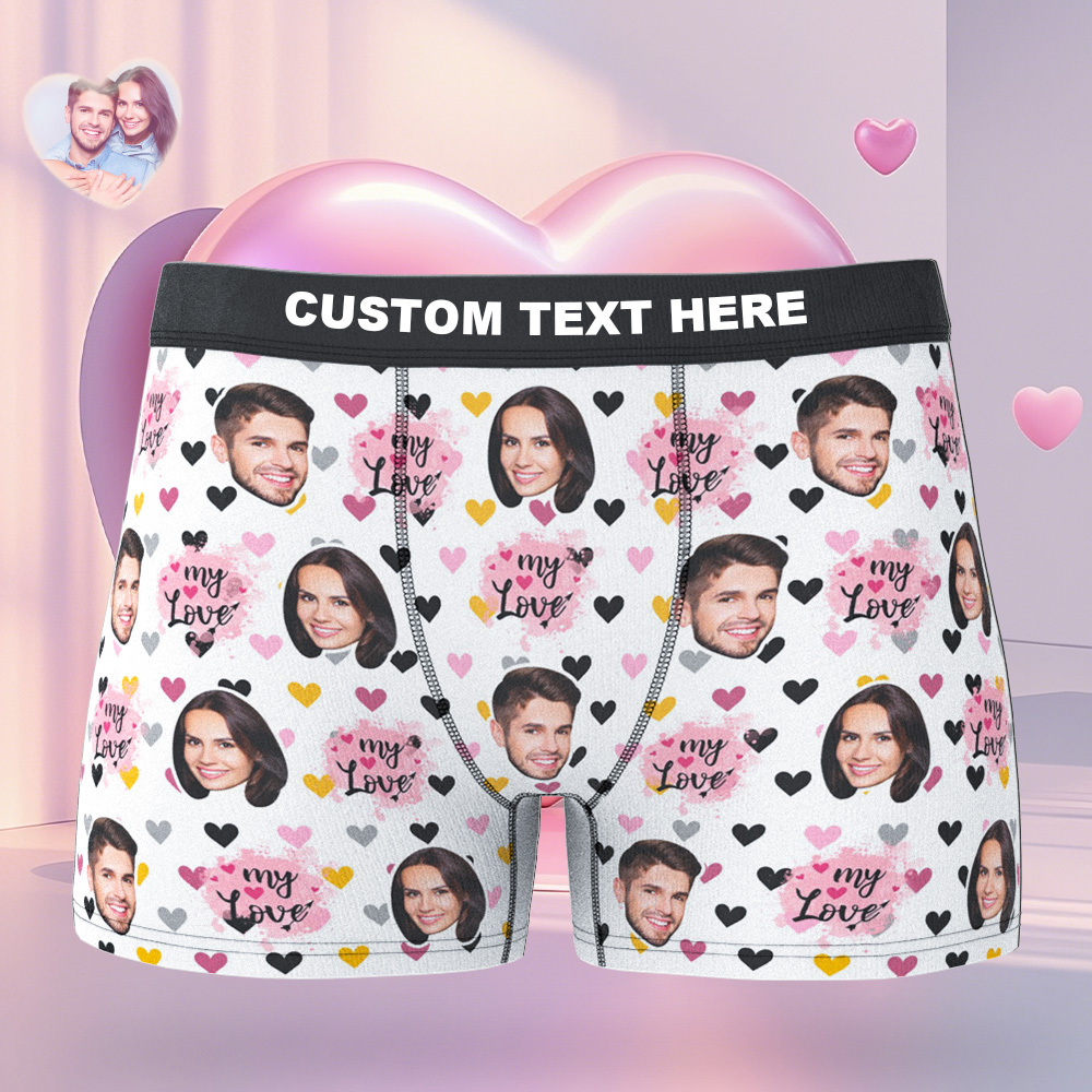 Custom Boxer Customized Photo Boxer Personalised Face Boxer My Love Gift For Him - MyFaceUnderwearAU