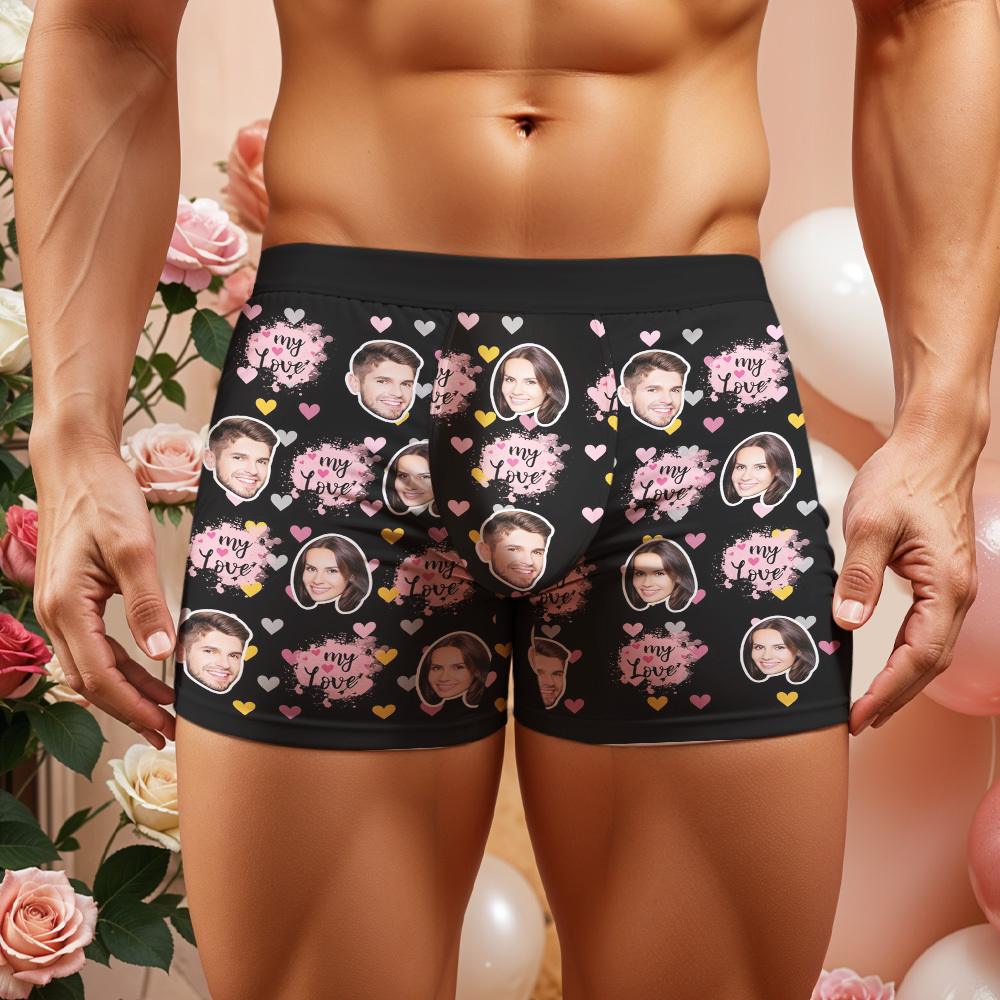 Custom Boxer Customized Photo Boxer Personalised Face Boxer My Love - MyFaceUnderwearAU