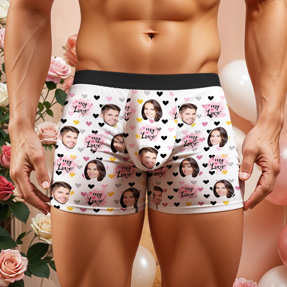 Custom Boxer Customized Photo Boxer Personalised Face Boxer My Love - MyFaceUnderwearAU