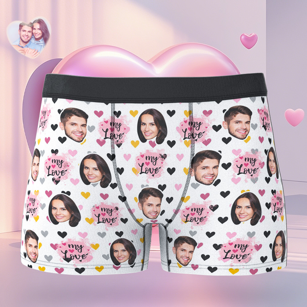 Custom Boxer Customized Photo Boxer Personalised Face Boxer My Love - MyFaceUnderwearAU
