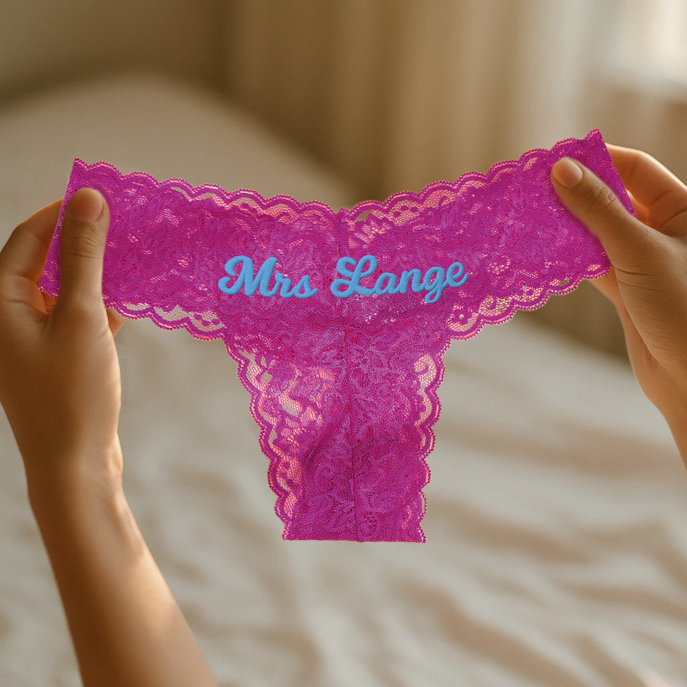 Personalized Lace Bridal Thong Women`s Underwear - MyFaceUnderwearAU