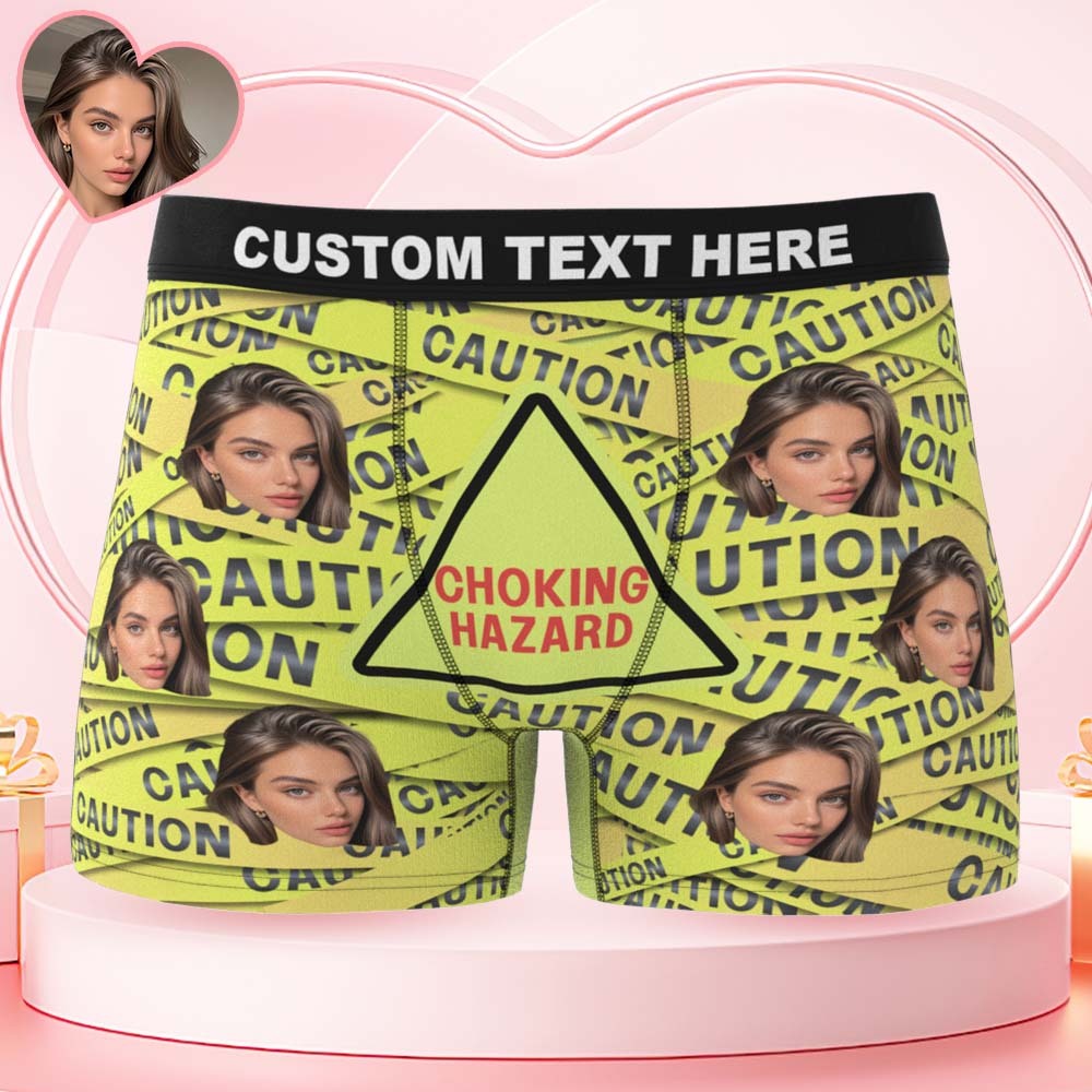 Custom Face Underwear Men's Boxer Brief Warning Novelty Gifts for Him - MyFaceUnderwearAU
