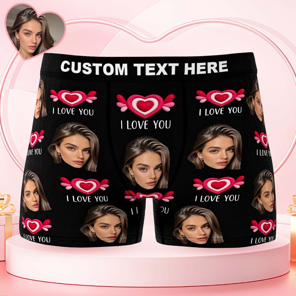 Personalized Novelty Face Boxers Briefs Custom Underwear Custom Girlfriend Face Printed Photo Boxer Underwear - MyFaceUnderwearAU